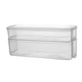 Stackable clear plastic food storage containers for refrigerator organization set of 2 with lids - 2 Tiers