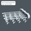 Multifunctional foldable sock hanger with multiple clips for laundry and underwear organization - Black