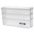Premium clear 3-tier plastic food storage container for kitchen and refrigerator organization - Triple Layer