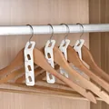 White plastic hanger connector hooks set of 4 for space-saving closet organization - Single Hook / Set of 4 / White