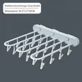 Multi-functional foldable grey sock hanger with press-type clips for underwear storage - Gray