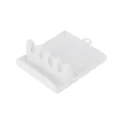 Modern white plastic spatula and spoon rest with 4 slots for organized kitchen storage - White
