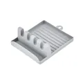 Durable grey plastic spatula holder and spoon rest for efficient kitchen counter organization - Gray