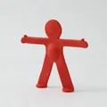 Red flexible silicone hug man bathroom hook and toothbrush holder for home accessories - Red