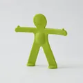 Flexible green person-shaped multipurpose bathroom hook and toothbrush toothpaste holder - Green