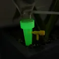 Luminous automatic plant watering spike with adjustable drip control valve for pots. - Single Piece / Green