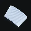 Translucent white silicone insulated cup sleeve featuring a ribbed anti-slip design for mugs - Thick Wide-Mouth / White