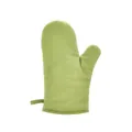 Light green heat resistant cotton linen oven mitt for baking and microwave cooking - Green