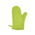 Vibrant lime green heat resistant cotton linen oven mitt for safe baking and cooking - Grass Green