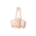 Pink silicone kitchen sink hanging drainage bag for sponge storage and organization - Pink