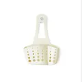 Cream white kitchen sink hanging drain bag for sponge storage and sink organization - White