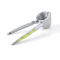 Heavy duty zinc alloy funnel-shaped nutcracker with lime green ergonomic anti-slip handle - Green