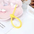 Durable bright yellow flexible silicone cable tie for efficient cord and wire organization - Yellow