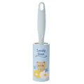 Portable light blue lint roller featuring a cute Lovely Bear design and flower pattern - Straight Handle-Blue Bear