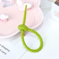 Multipurpose green flexible silicone cable tie organizer for neat wire and cord management - Green