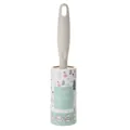 Handheld grey lint roller with decorative forest pattern for clothes and pet hair removal - Straight Handle-Khaki Xmas Tree