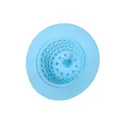 Light blue silicone sink strainer with heart-shaped holes for kitchen drain protection - Blue