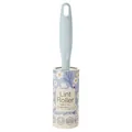 Portable lint roller with floral pattern and light blue handle - Straight Handle-Blue Cherry Tree