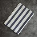 Minimalist Japanese style blue and white striped linen placemat for home dining décor - Bold Striped