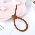 Durable brown silicone cable tie strap for efficient data cable wire management - Coffee