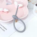 Durable grey silicone cable tie for efficient data wire management and storage. - Gray