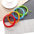 Set of colorful round silicone fried egg mold rings with handles for kitchen cooking - Blue