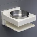 Wandmontierter Edelstahl Aschenbecher mit weißer Halterung für Badezimmer ohne Bohren - Silbernes Quadrat