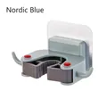 Portascopa e mocio adesivo blu nordico montato a parete con ganci laterali pratici - 11.5*7.5*4.2CM / Blu Nordico