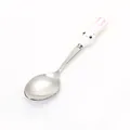 Adorable cartoon stainless steel children spoon with a white rabbit ceramic handle - Rabbit Spoon