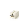 Minimalist cream-white manual toothpaste squeezer stand with a gray rotating handle - White + Grey