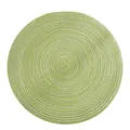 Round woven cotton yarn placemat in grass green heat-resistant table mat - 36cm Large / Green