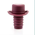 Creative hat-shaped food grade silicone wine bottle stopper in dark burgundy red - Coffee