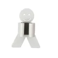 Supporto a parete per mocio in plastica bianca con design a faccina sorridente - Bianco