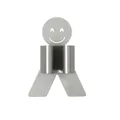 Supporto per scopa da parete in plastica grigia con un simpatico design a faccia sorridente - Grigio
