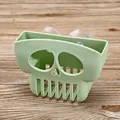 Light green skull-shaped kitchen sink sponge holder with two strong suction cups - Two Hole Storage Rack / Green