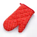 Red and white polka dot heat resistant oven mitt for safe kitchen baking and grilling - Small Polka Dot Single / Red