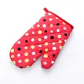 Insulated red quilted oven mitt with colorful polka dot pattern for kitchen baking - Large Polka Dot Single / Red