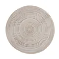 Handmade circular woven cotton placemat with spiral beige and brown textured pattern - 36cm Large / Khaki