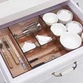 Set of brown transparent drawer organizers for kitchen cutlery and utensils - Set C (40x60cm) / Coffee