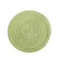 Circular woven cotton yarn placemat in green for heat insulation and table decoration - 18cm Small / Green
