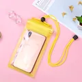 Durchsichtige wasserdichte PVC-Handytasche mit gelber Kordel für Schwimmen und Driften - Gelb