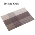Minimalist striped khaki heat-insulated woven placemat for dining table protection - Striped Coffee (A2015)