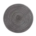 Round woven cotton yarn placemat featuring a dark grey spiral heat-resistant texture - 36cm Large / Black