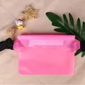 Bright pink waterproof PVC waist bag ideal for swimming drifting and water sports activities - Pink