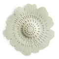 Premium light green floral silicone sink strainer hair catcher for bathroom drains - Green