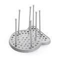 Versatile grey kitchen drying rack for baby bottles and cups with perforated drainage base - Gray