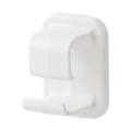 White plastic washbasin storage hook for bathroom organization and wall mounting - Single Hook / 5.8*3.8*3.3CM / White