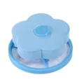 Light blue flower-shaped floating lint remover with fine mesh bag for washing machine - Sky Blue
