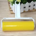 Reusable yellow sticky lint roller with white handle for efficient clothes hair removal - Large Lint Roller / Yellow