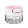 Compact manual garlic and ginger chopper featuring a stylish pink heart design on top - Heart Decor / Pink